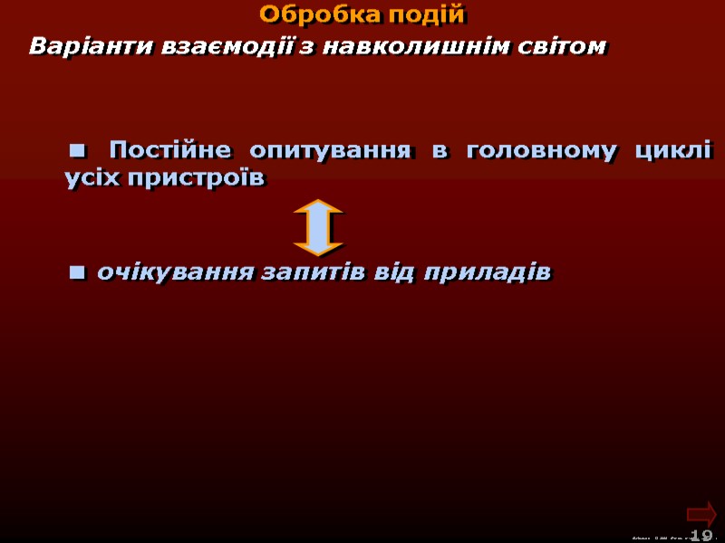 М.Кононов © 2009  E-mail: mvk@univ.kiev.ua 19  Варіанти взаємодії з навколишнім світом 